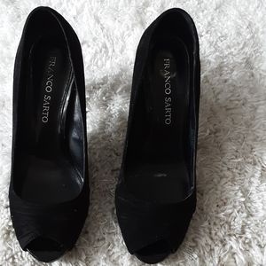 Franco Sarto Suede Open Toe Pumps